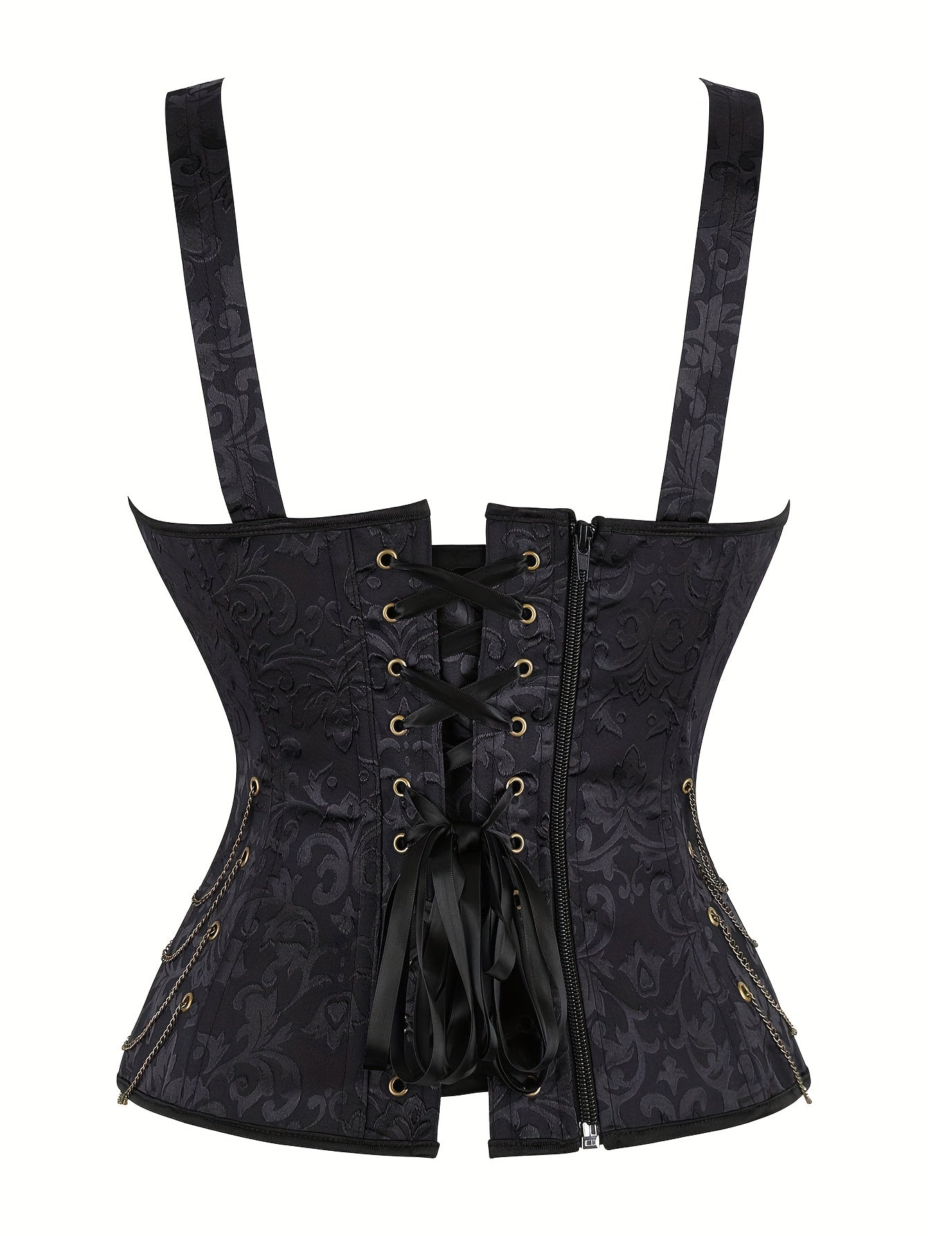 Steampunk Adjustable Strap Corset - Vintage Waist Cincher, Elegant Women'S Fashion, Red & Black Lace-Up Design, Adjustable Straps for Perfect Fit, Gothic Style for Halloween, Christmas, or Cosplay, Gothic Costumes