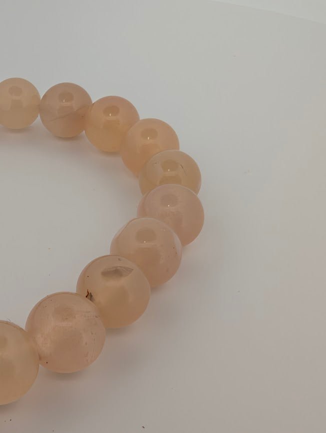 Flower Agate Bracelet — 11mm & 9mm Beads