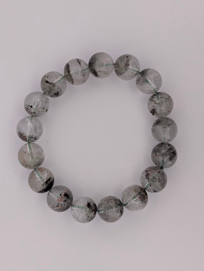 Garden Quartz Bracelet — 7–11mm (Lodolite / Scenic Quartz)