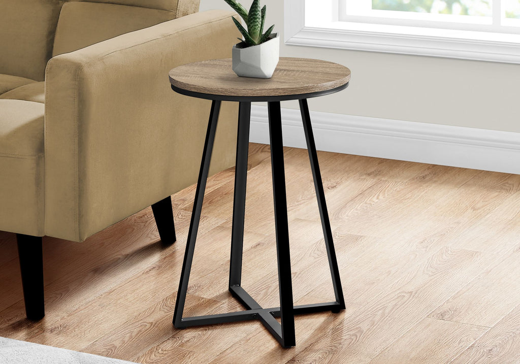 Table d'appoint metal de couleur noir et taupe foncé
