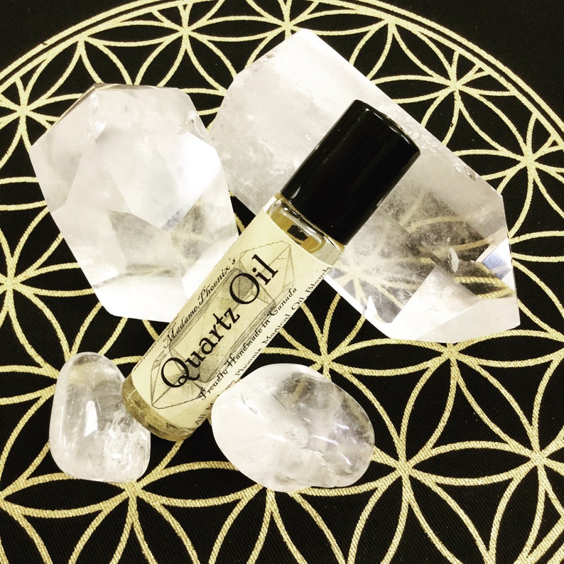 Clear Quartz crystal acupressure aromatherapy roll on natural perfume