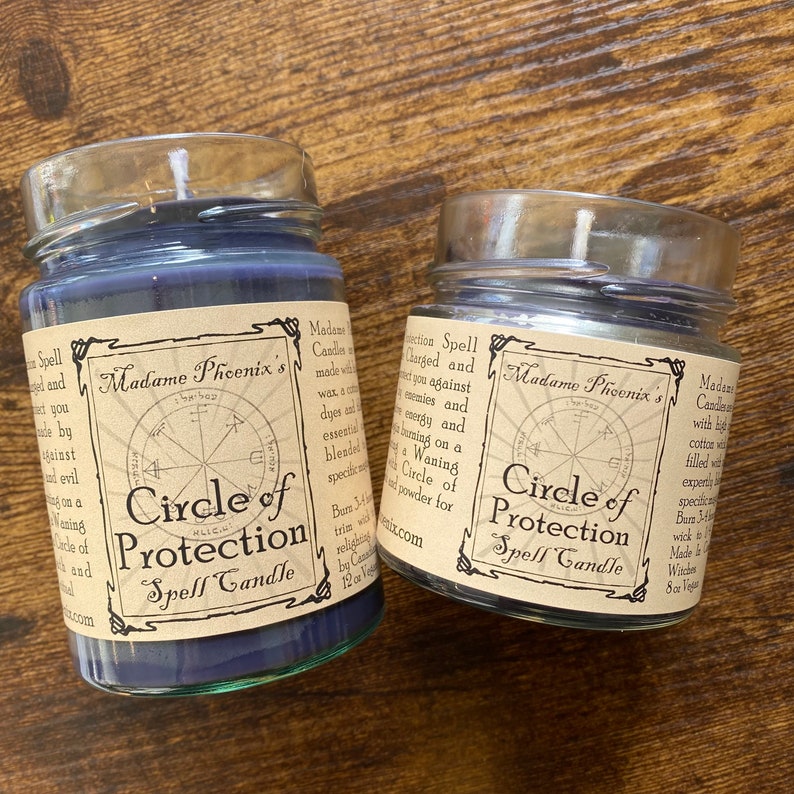 Circle of Protection Magic Spell Candle (Midnight Purple)