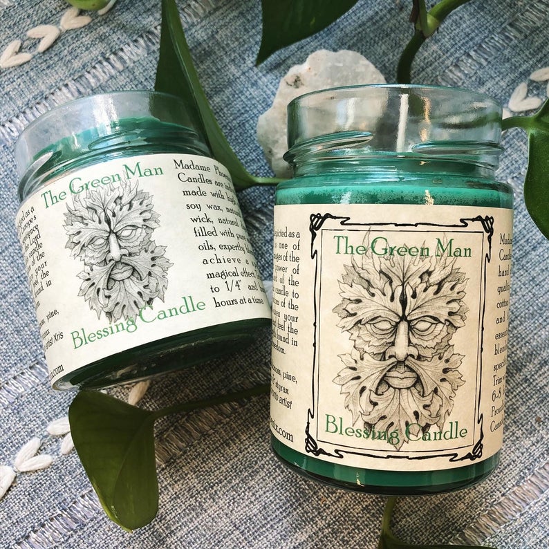Green Man Forest Spirit Blessing Candle