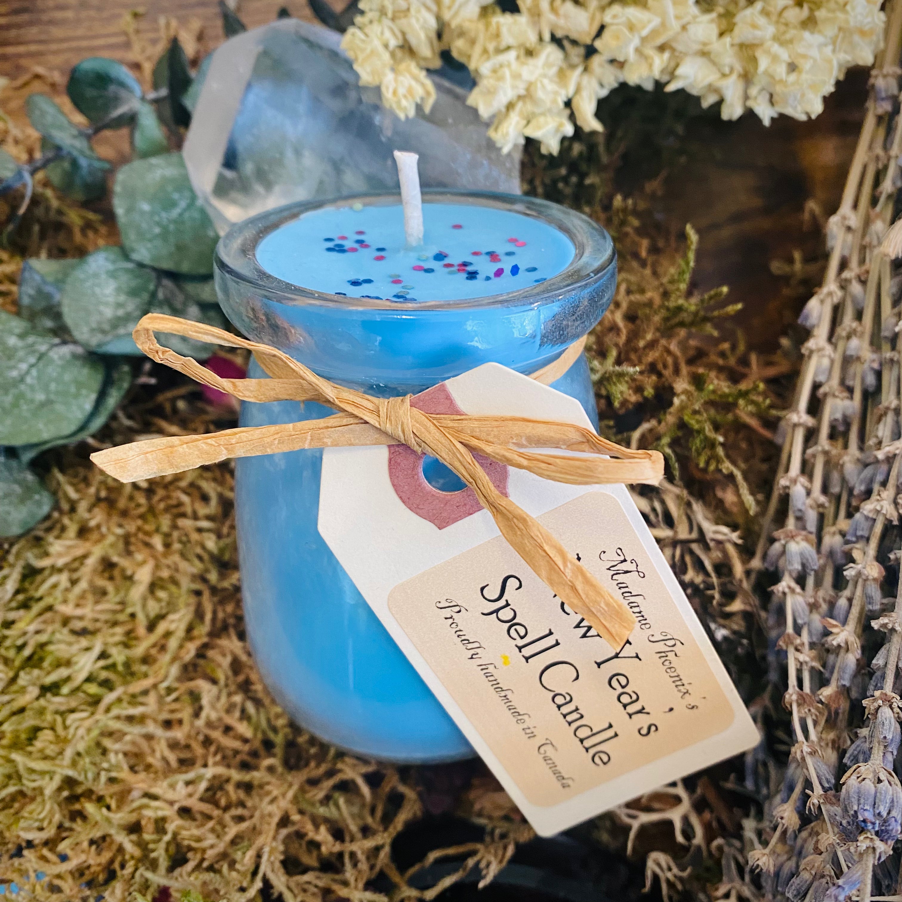 New Years Blessing Mini Spell Candles with Essential Oil Magical Blend