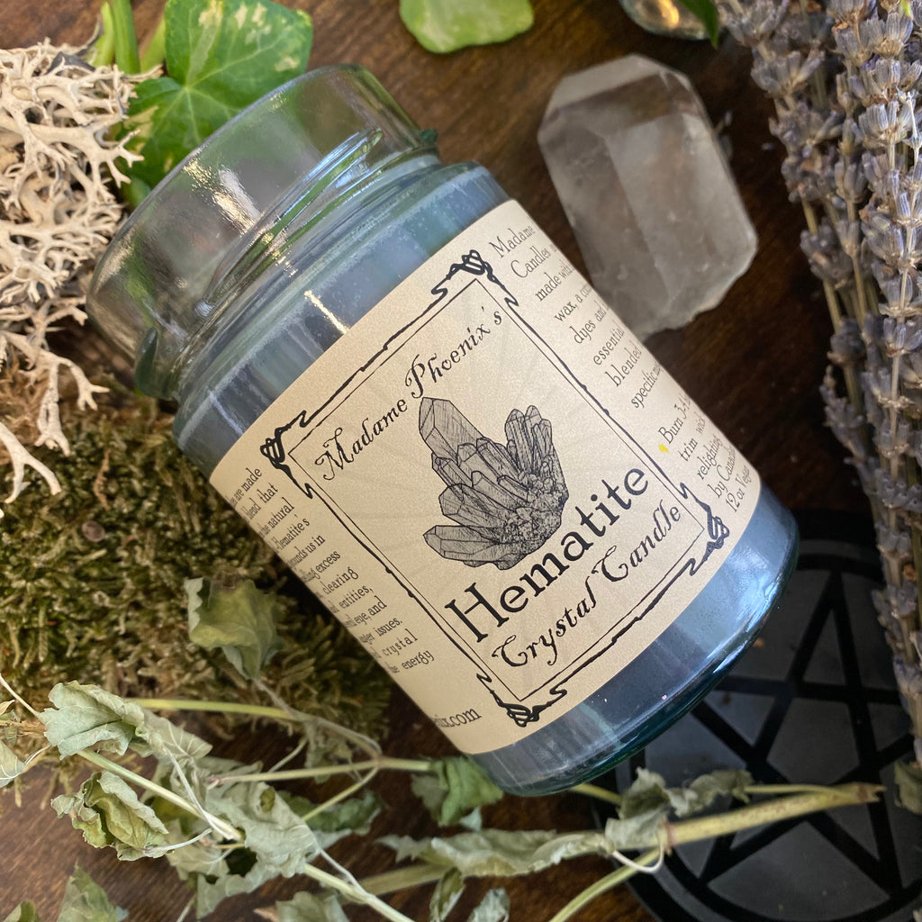 Crystal Magic Hematite Spell Candle