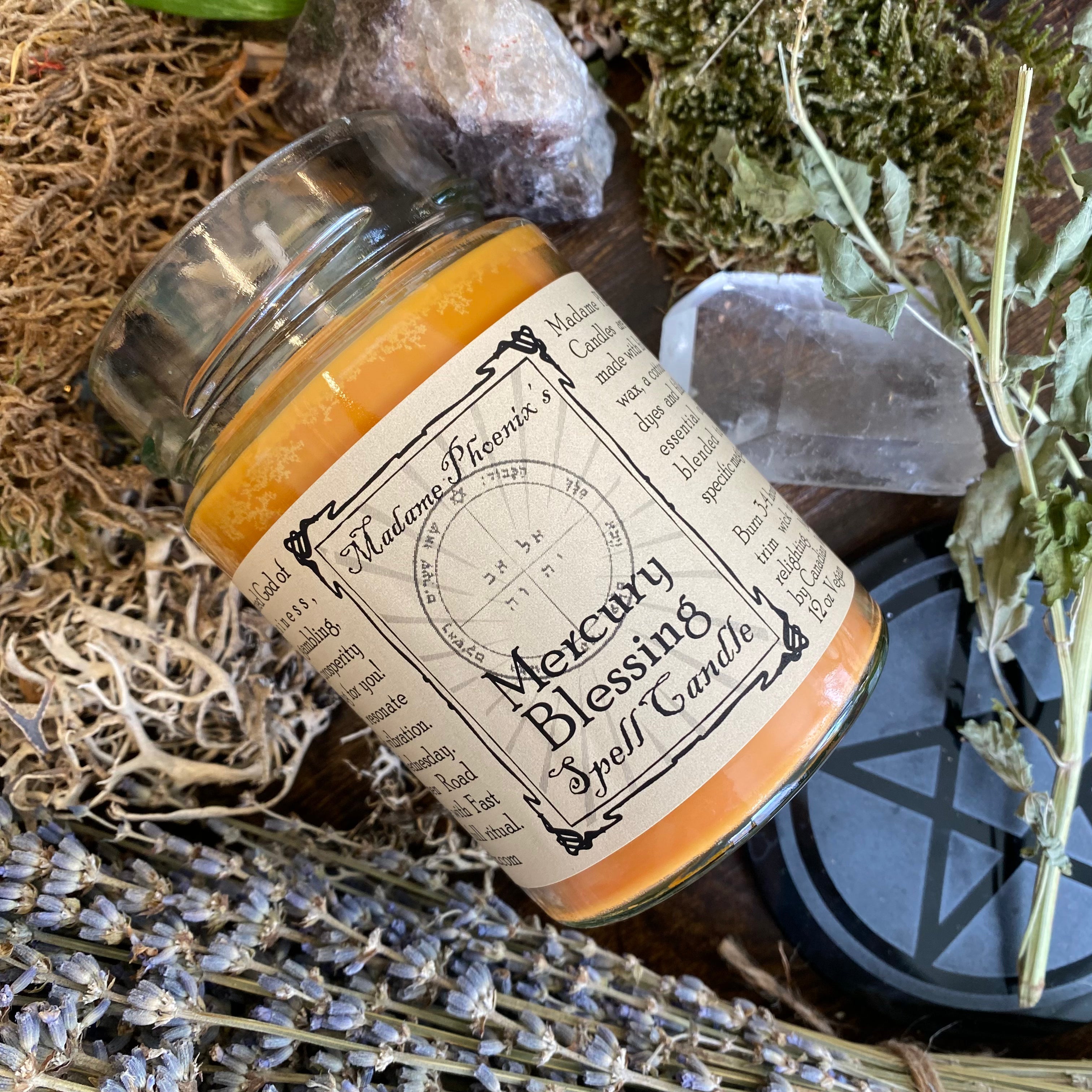 Planetary Magic Mercury Blessing Prosperity Spell Candle