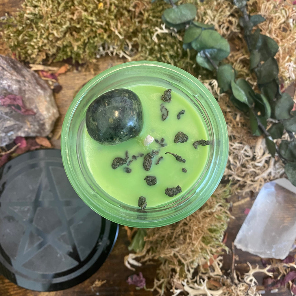 Crystal Magic Jade Spell Candle