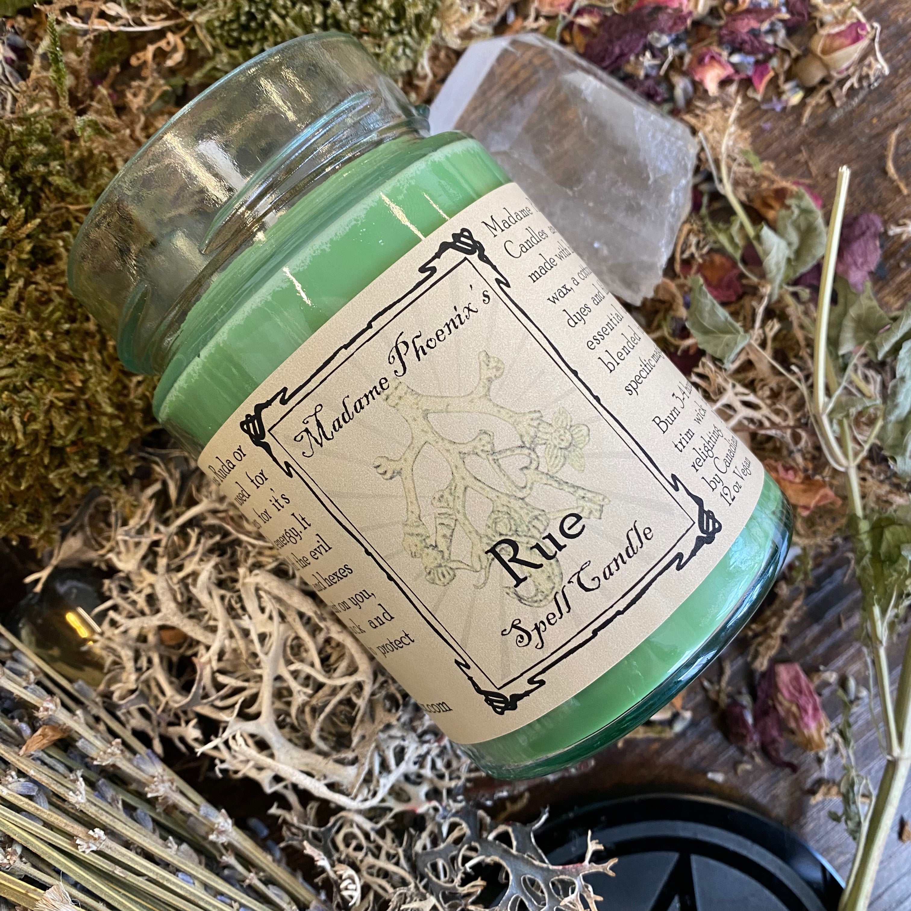 Organic Rue Magic Spell Candle