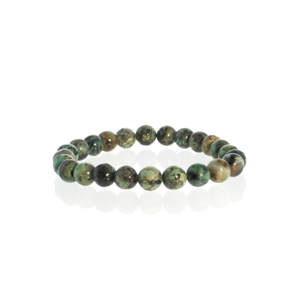 Turquoise African Round Bracelet - 8mm