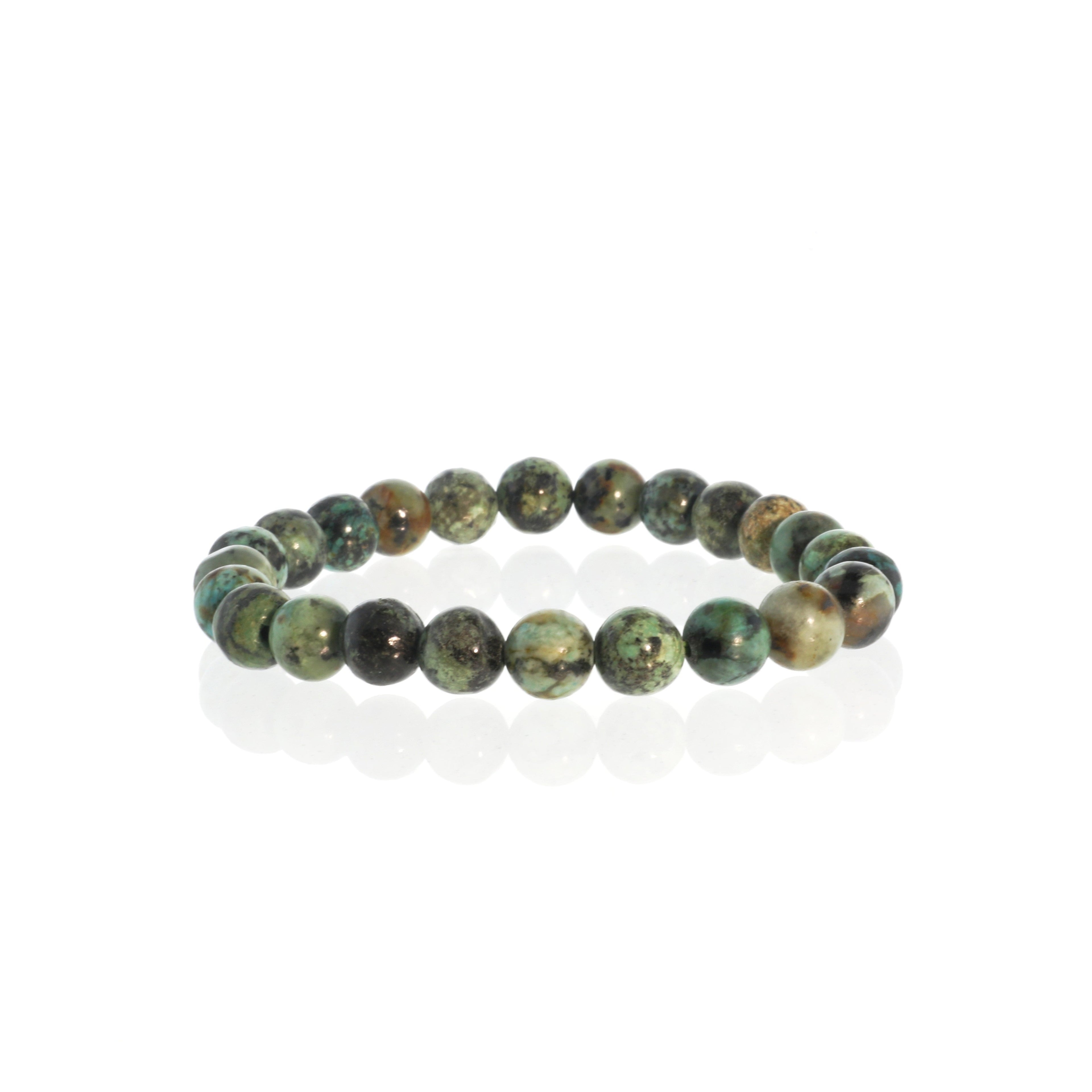 Turquoise African Round Bracelet - 8mm