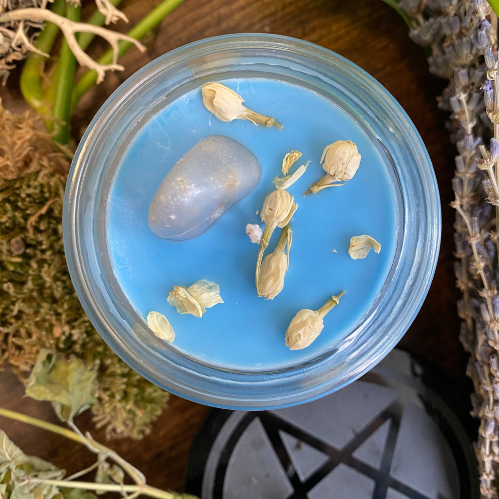 Crystal Magic Angelite Spell Candle