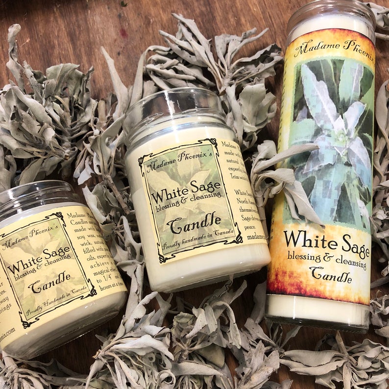 White Sage Spell Candle