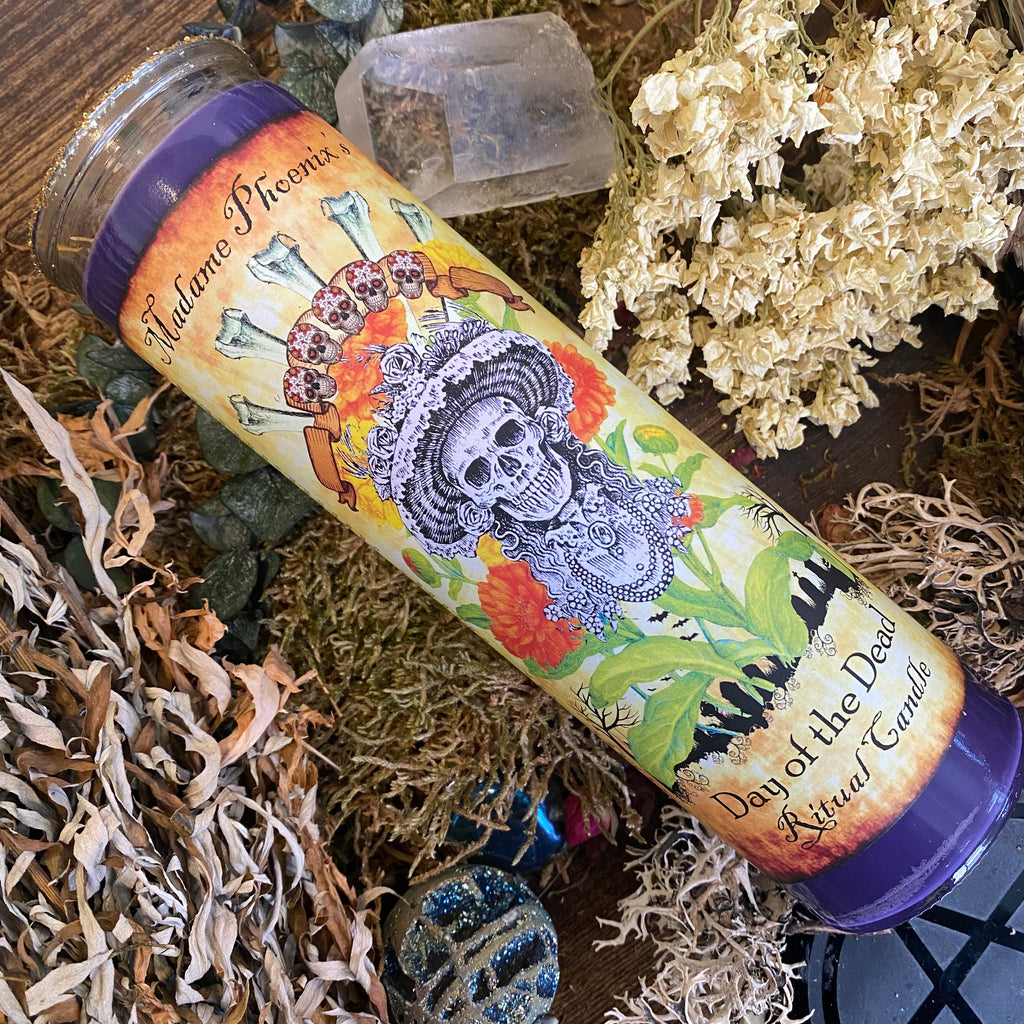 Day of the Dead Ancestor Offering Magic Spell Candle