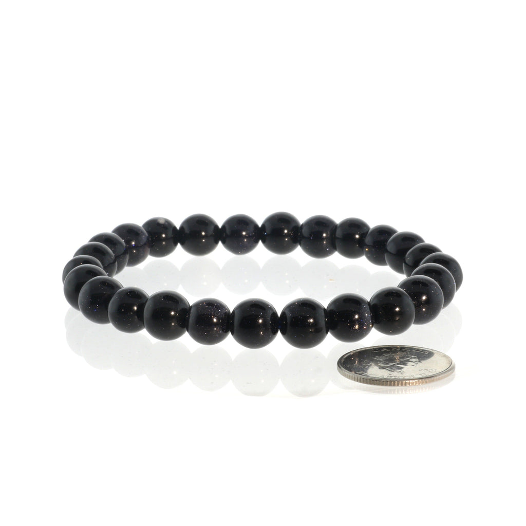 Goldstone Blue Round Bracelet