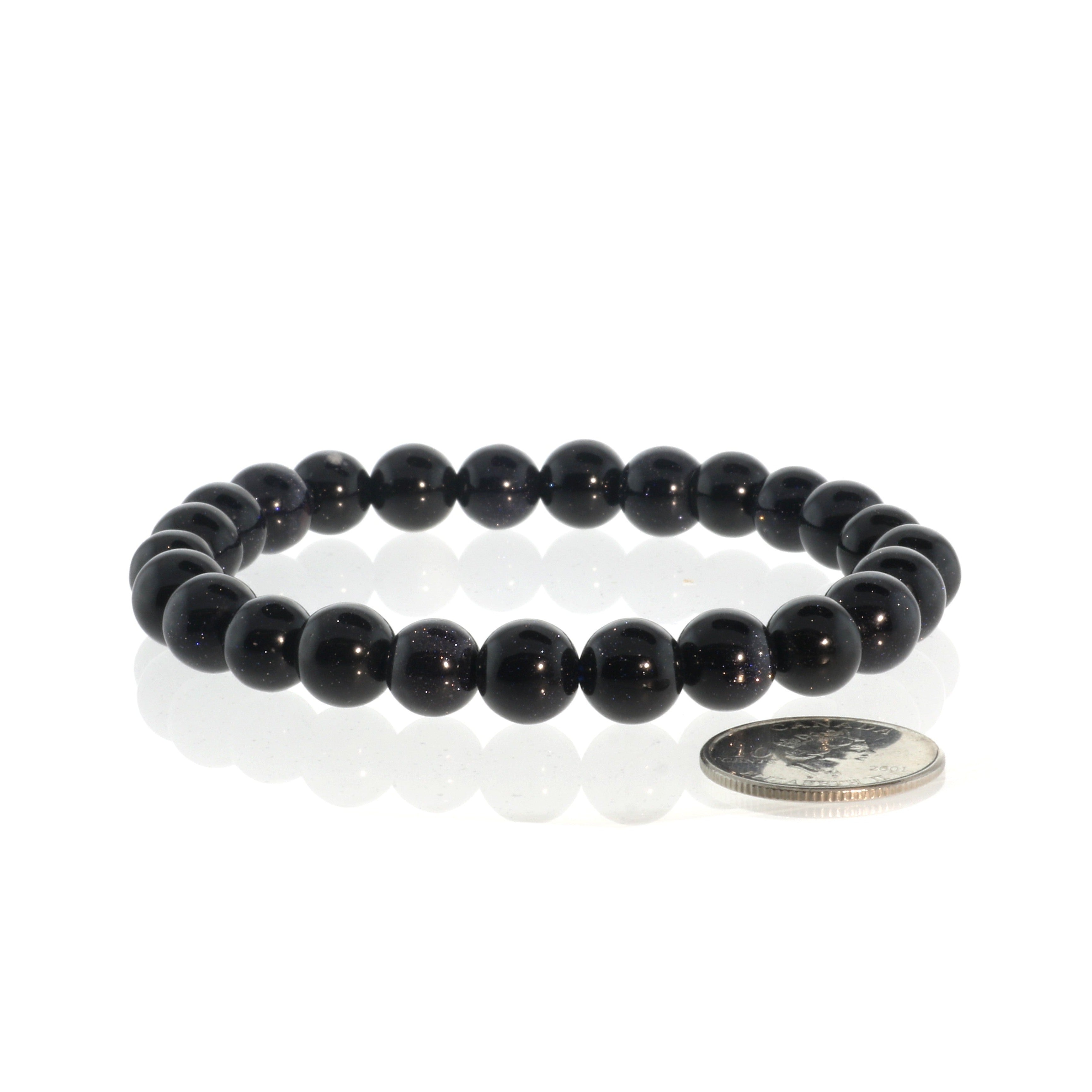 Goldstone Blue Round Bracelet