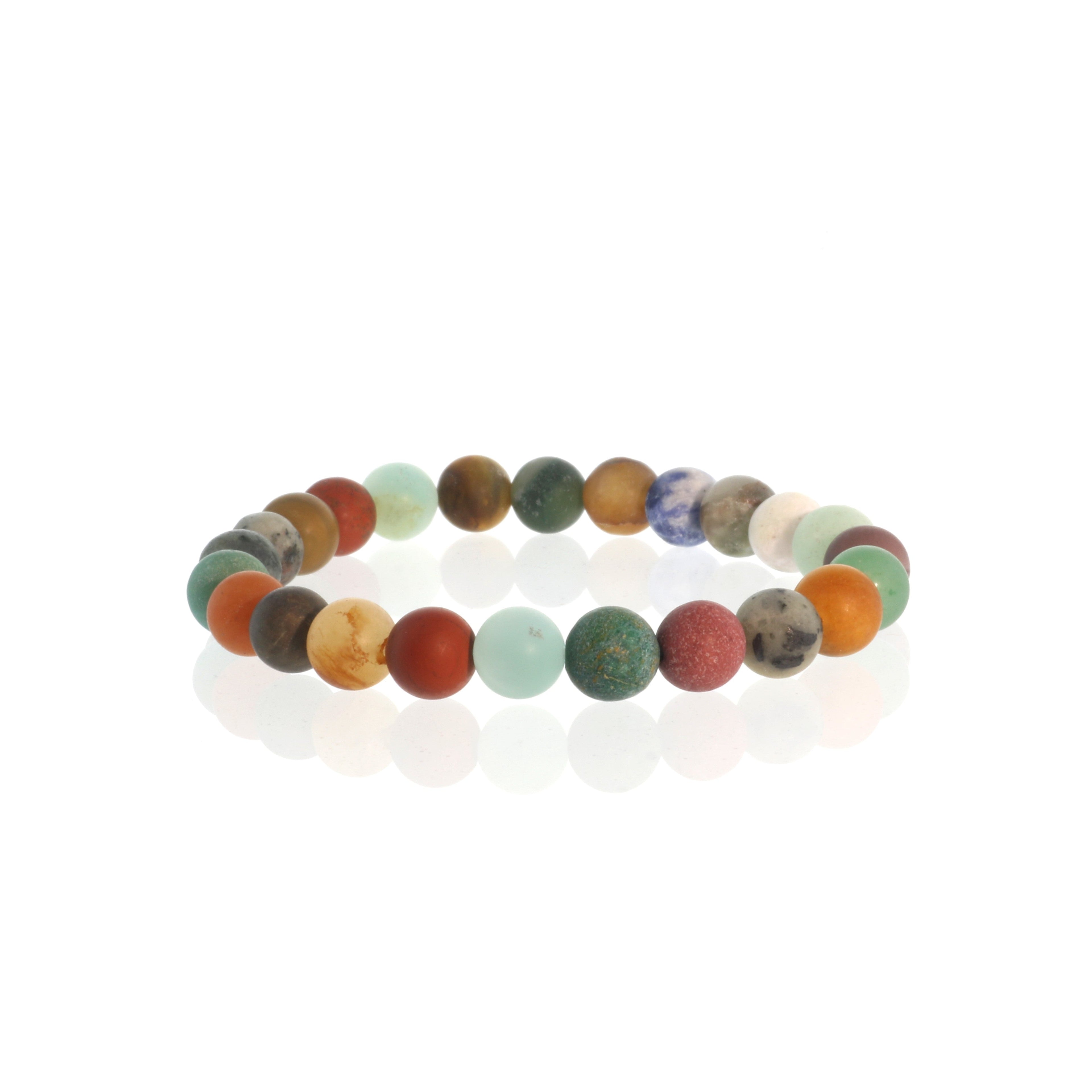 Mix Stones Matte Round Bracelet - 8mm
