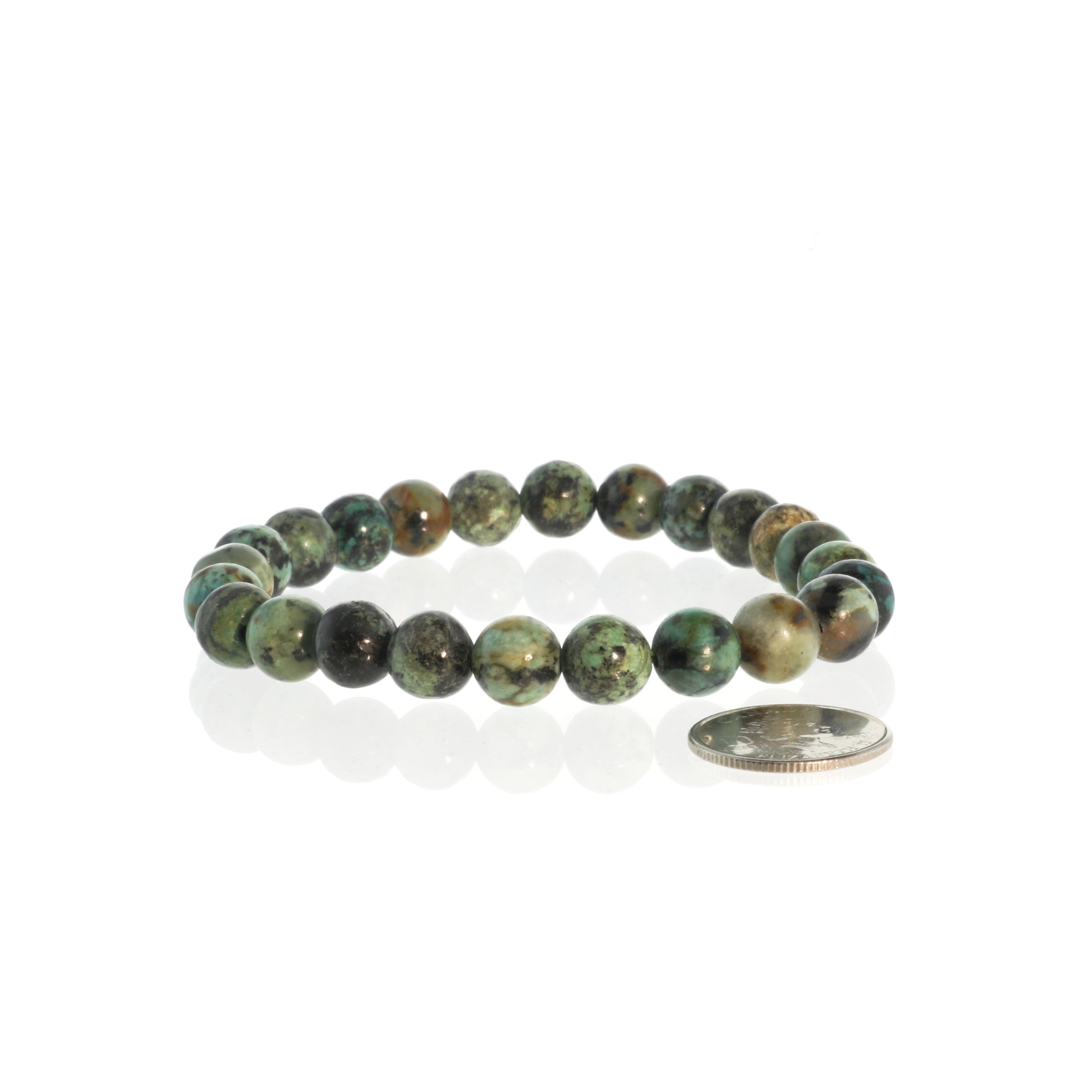Turquoise African Round Bracelet - 8mm