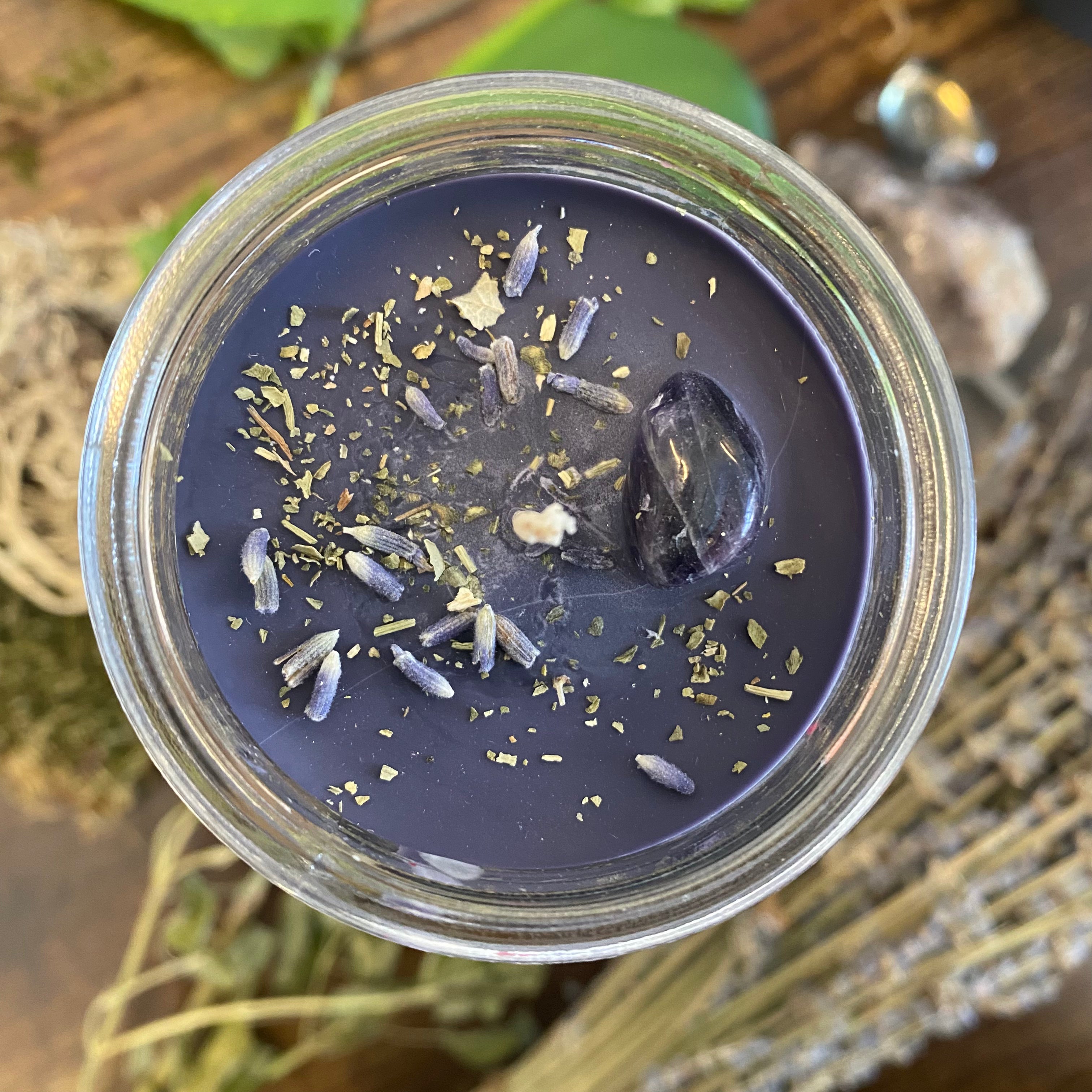 Circle of Protection Magic Spell Candle (Midnight Purple)