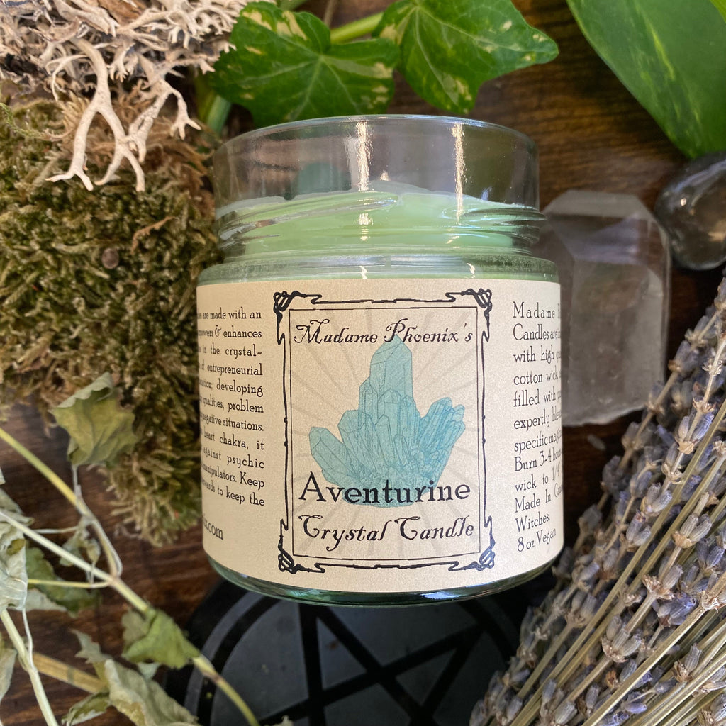 Crystal Magic Aventurine Spell Candle