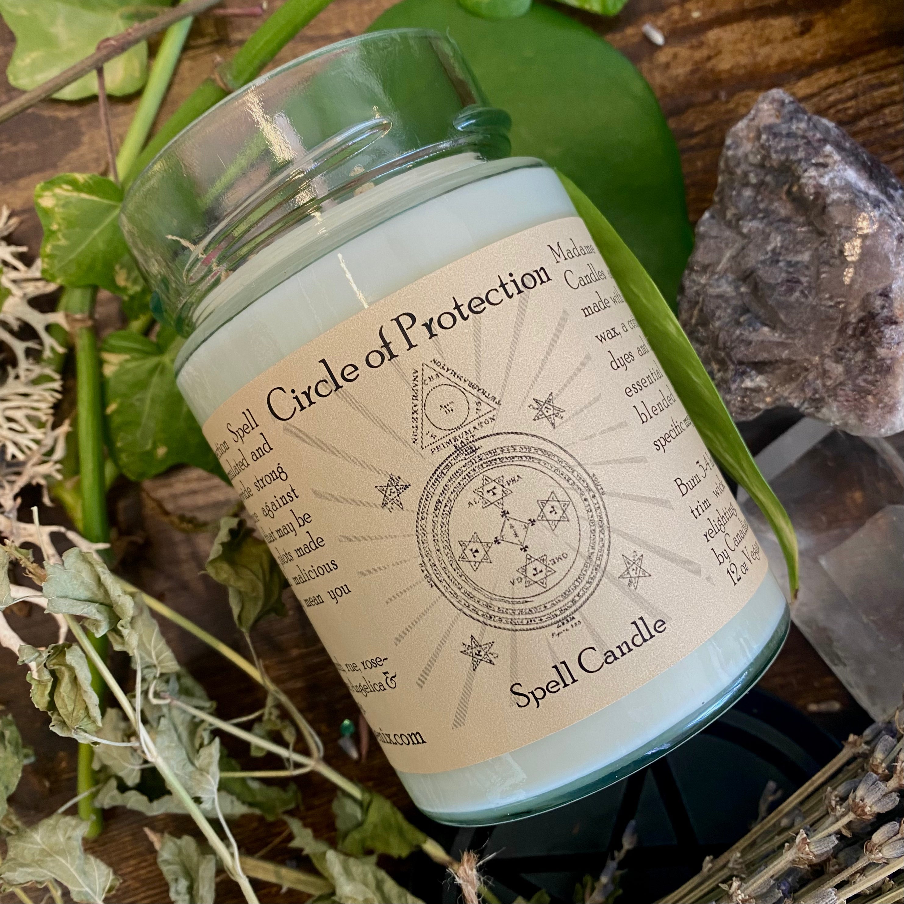 Circle of Protection Magic Spell Candle (White)
