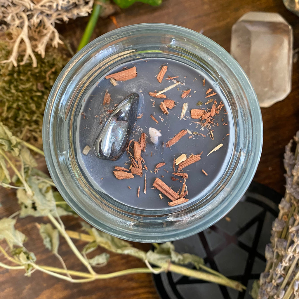 Crystal Magic Hematite Spell Candle