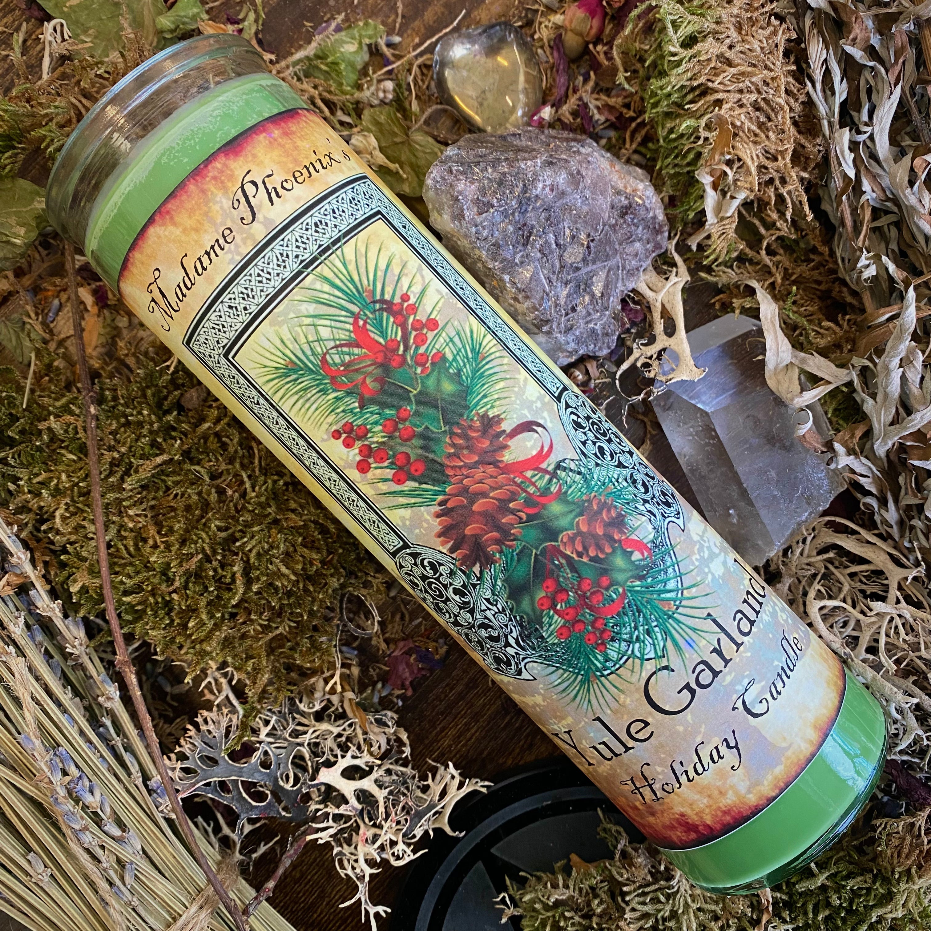 Yule Garland Holiday Magic Candle