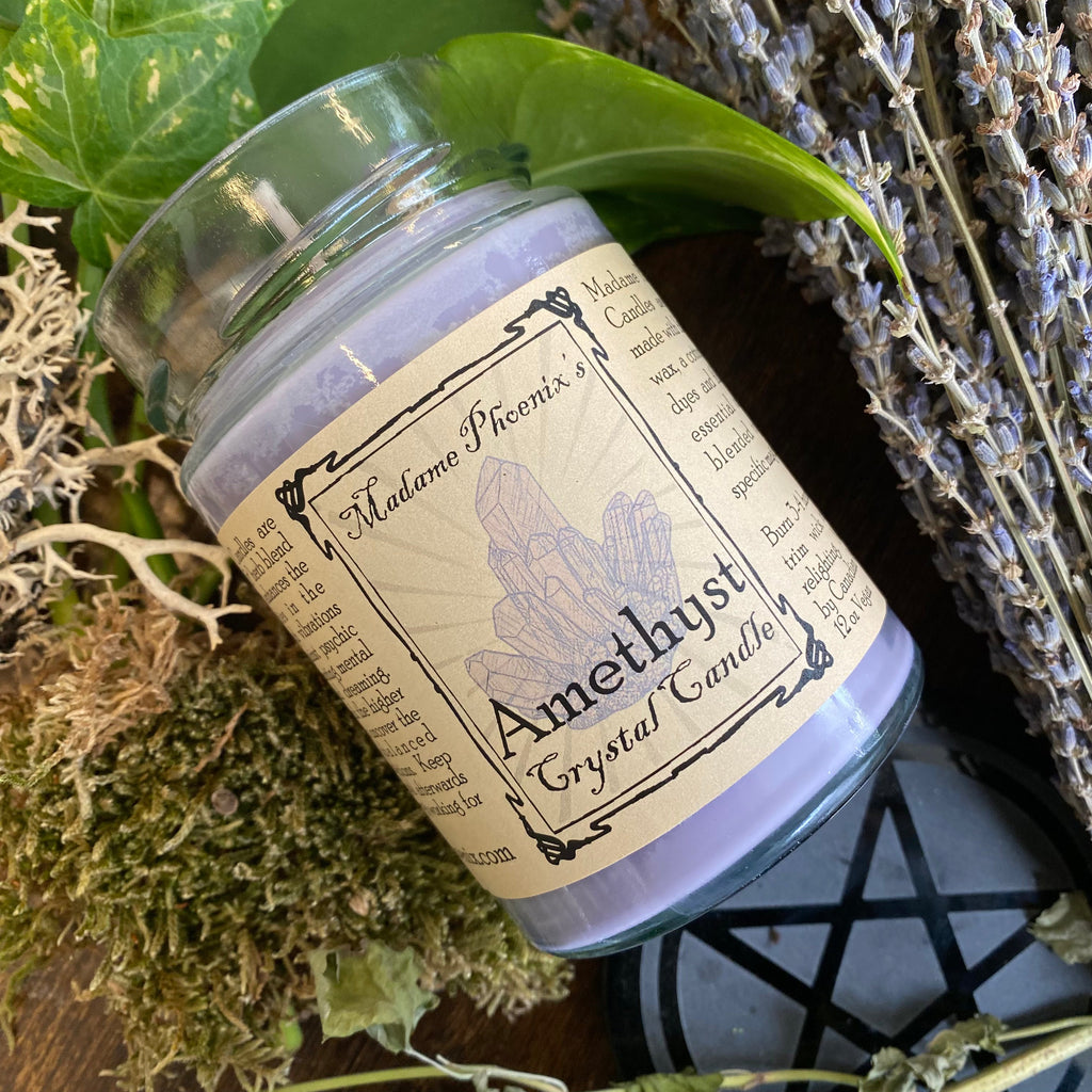 Crystal Magic Amethyst Spell Candle