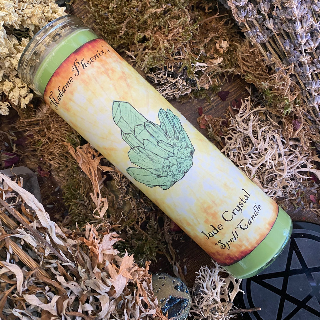 Crystal Magic Jade Spell Candle