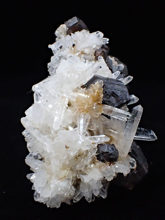 Large Black Pyrite & Quartz Cluster – Fengjiashan Mine (522g)