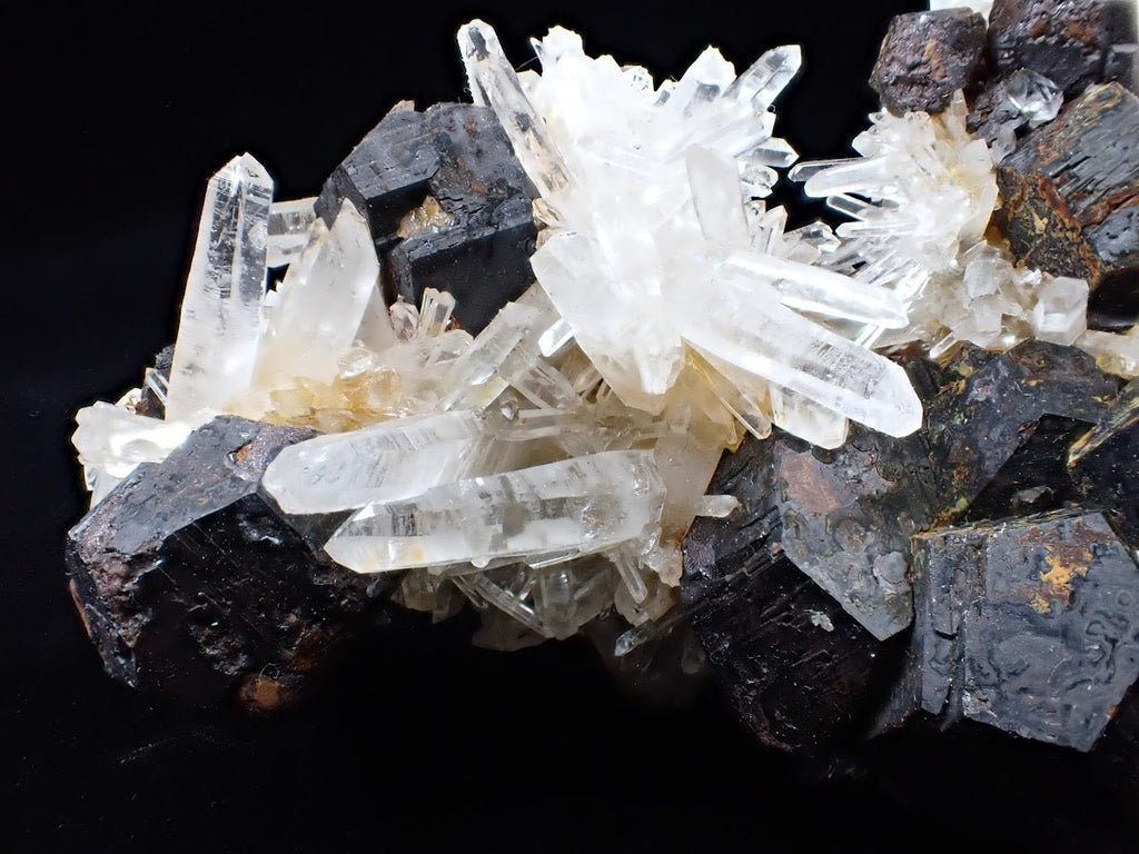 Large Black Pyrite & Quartz Cluster – Fengjiashan Mine (522g)