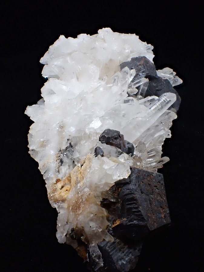 Large Black Pyrite with Quartz – Fengjiashan Mine (6")