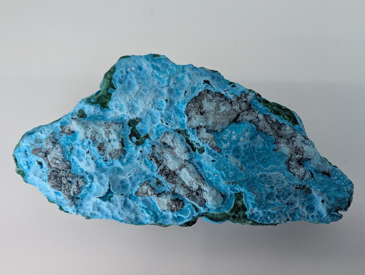 Large Congo Chrysocolla with Malachite – Botryoidal Veined Specimen (620g, 6.5")