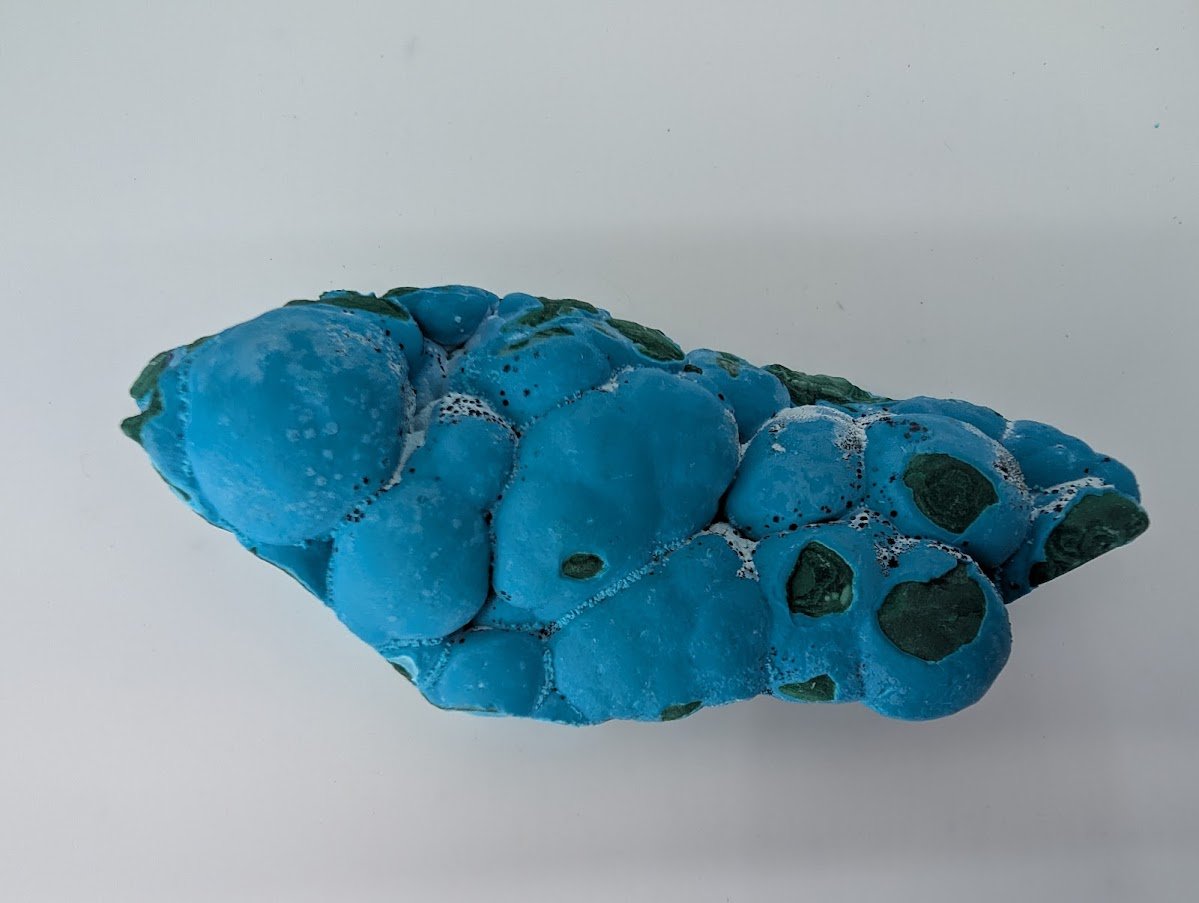 Large Congo Chrysocolla with Malachite – Botryoidal Veined Specimen (620g, 6.5")