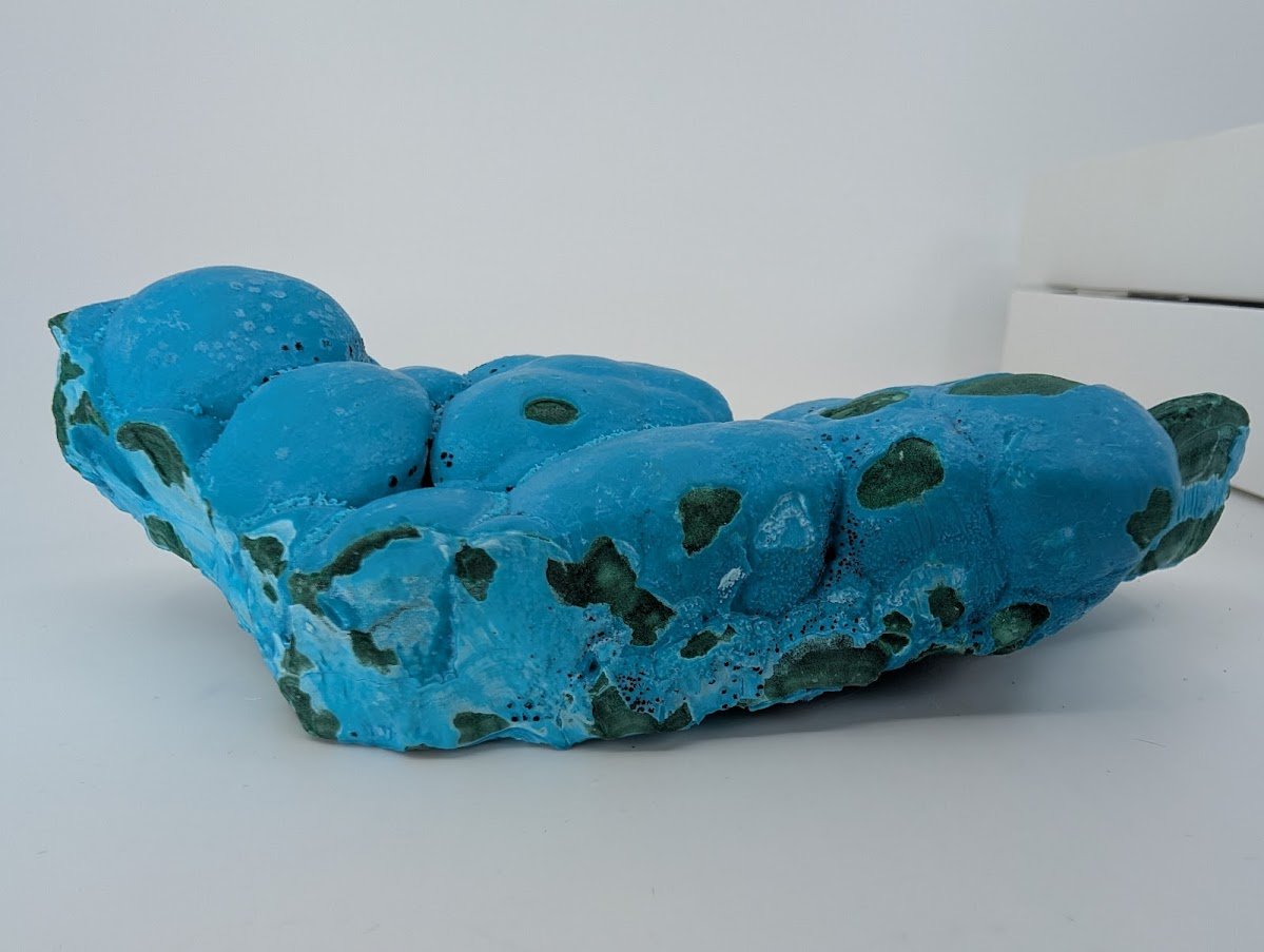 Large Congo Chrysocolla with Malachite – Botryoidal Veined Specimen (620g, 6.5")