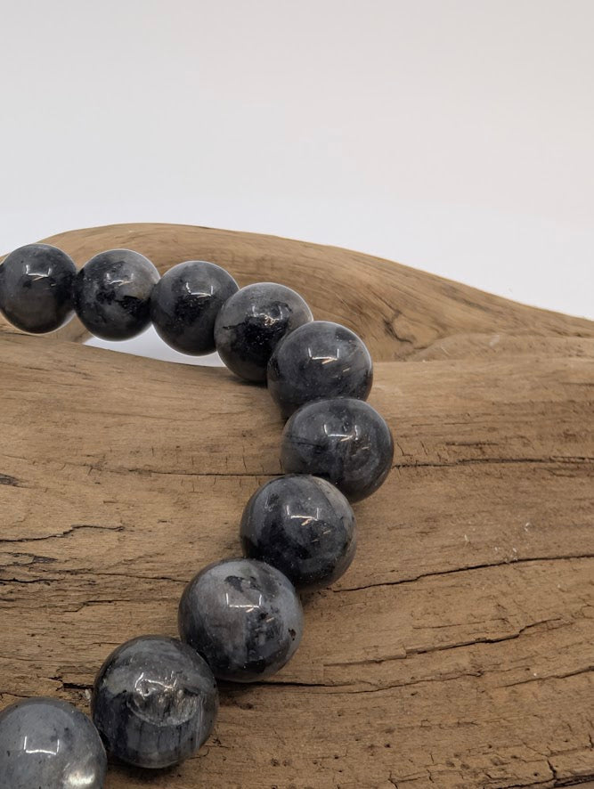 Larvikite Bracelet — 8mm Round Beads