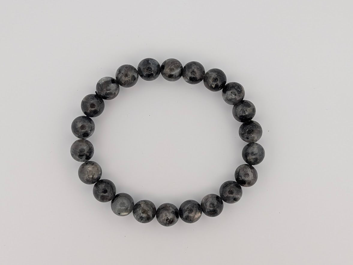 Larvikite Bracelet — 8mm Round Beads