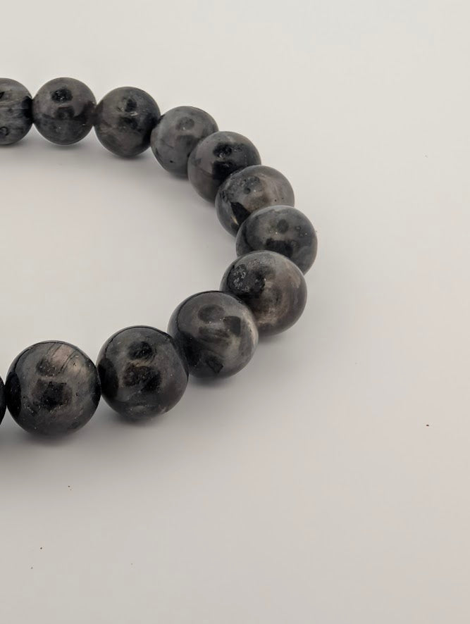 Larvikite Bracelet — 8mm Round Beads