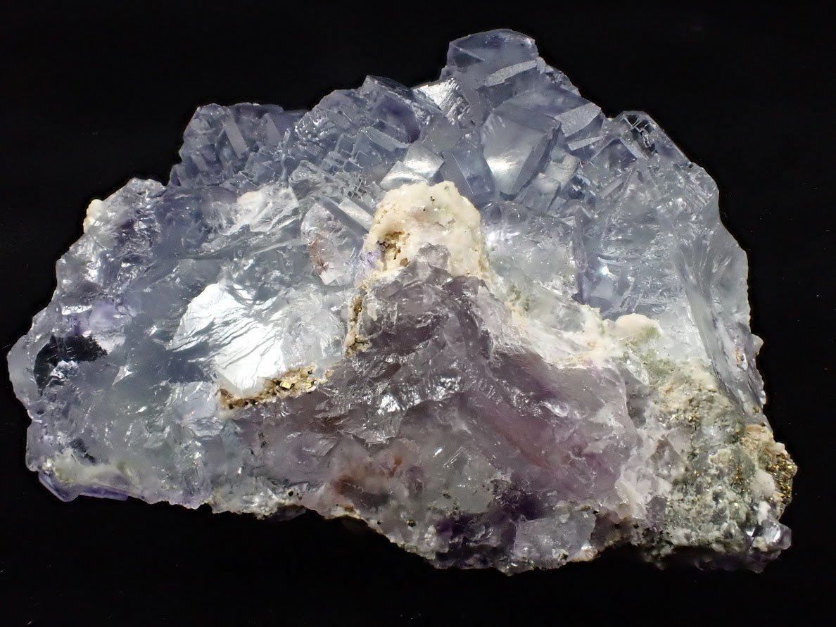 Lavender Fluorite Cluster with Barite and Pyrite – YGX Mine, China