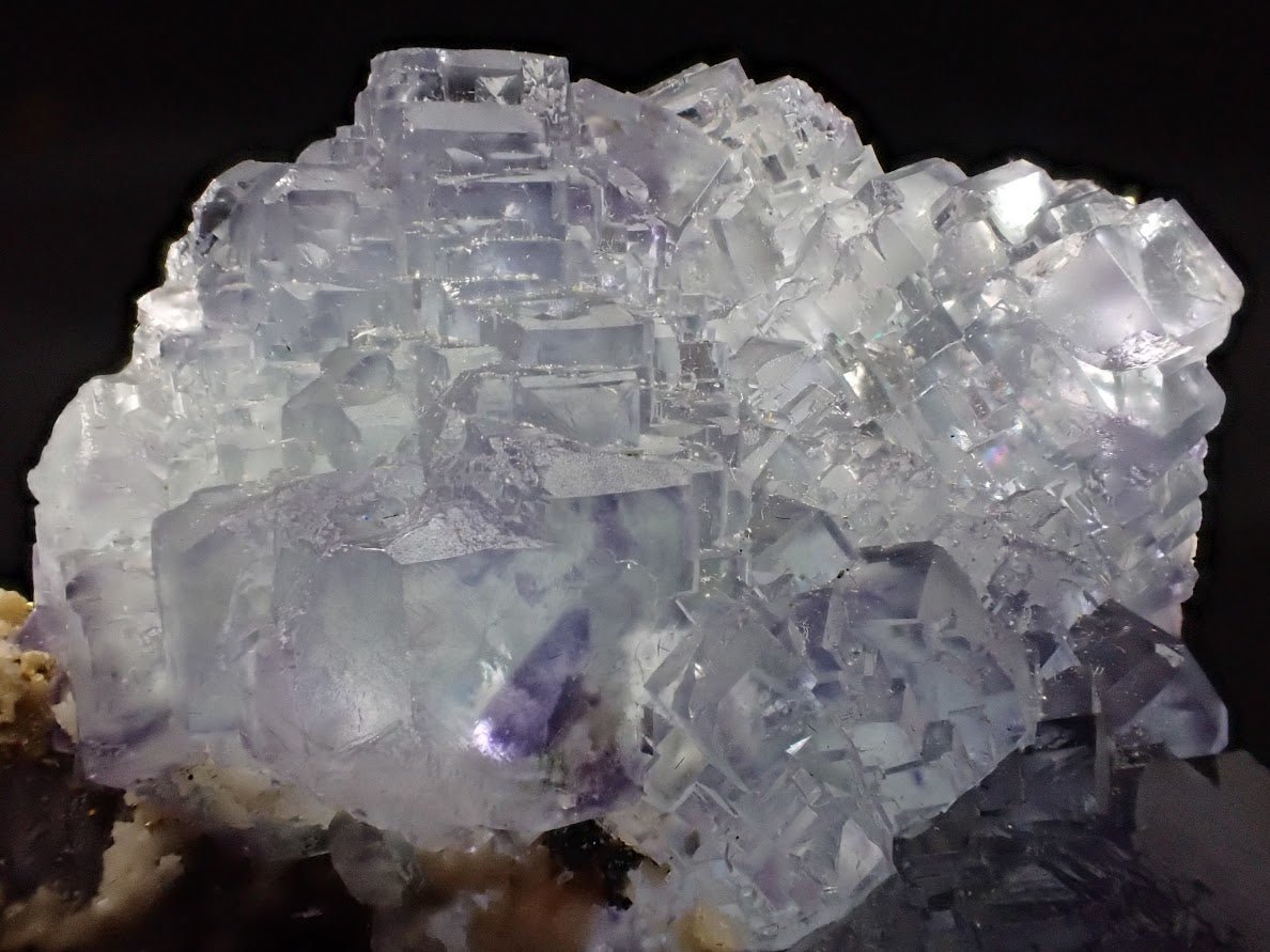Lavender Fluorite Cluster with Barite and Pyrite – YGX Mine, China