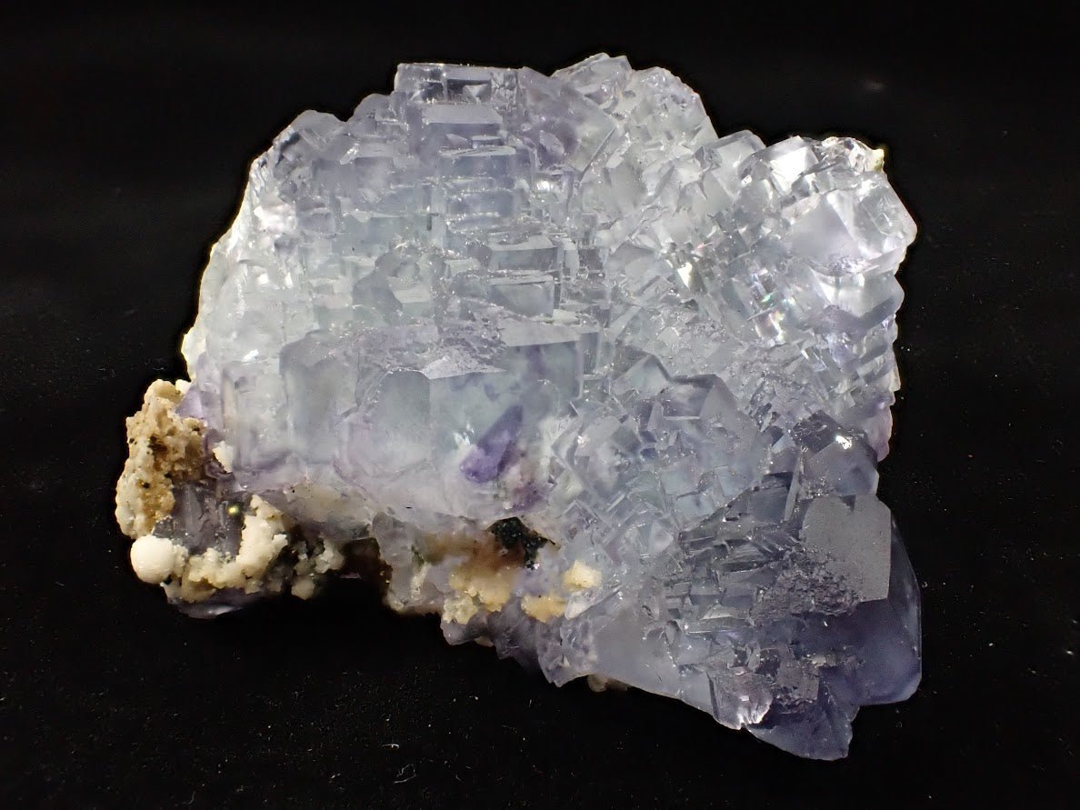 Lavender Fluorite Cluster with Barite and Pyrite – YGX Mine, China