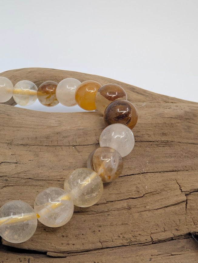Golden Healer Quartz Bracelet — 8mm Round Beads