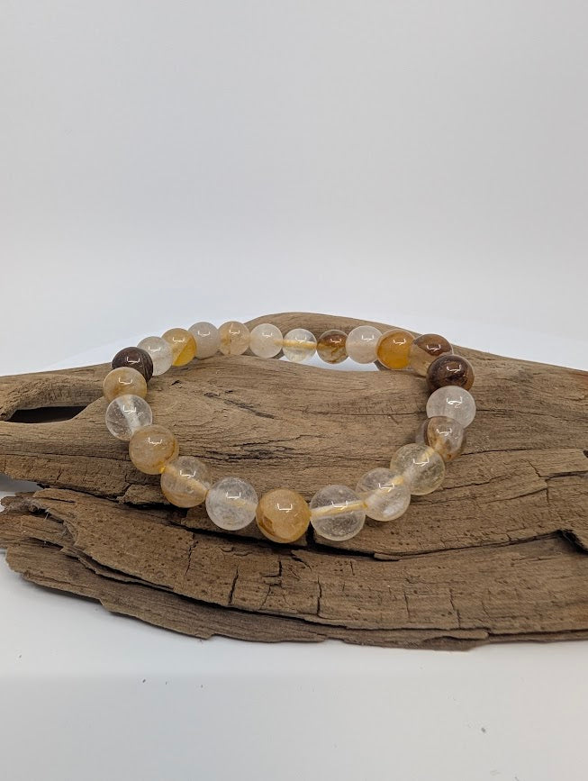 Golden Healer Quartz Bracelet — 8mm Round Beads