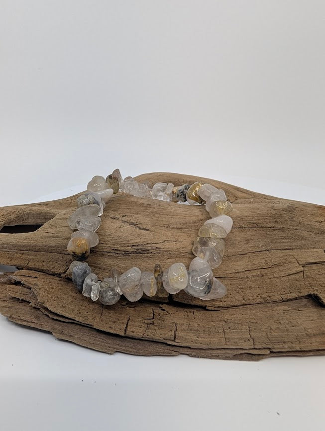 Golden Rutile Quartz Chip Bracelet