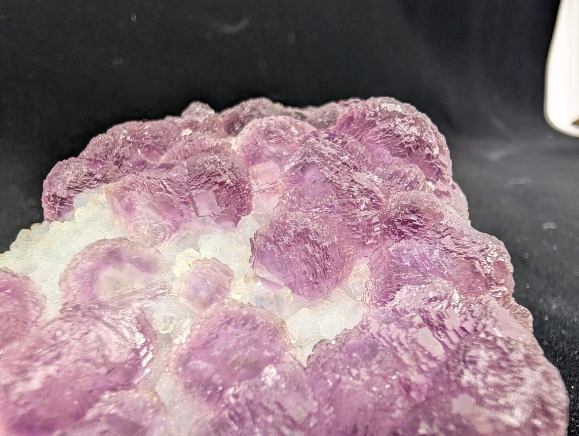 Pink-Purple Bubble Fluorite with Blue Chalcedony - Zhejiang, China
