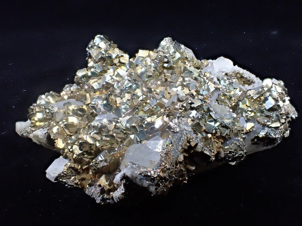 Pyrite on Quartz – Tianshan Mine, Longyan, Fujian, China
