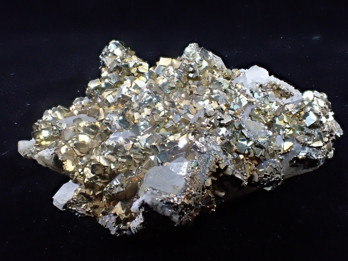 Pyrite on Quartz – Tianshan Mine, Longyan, Fujian, China