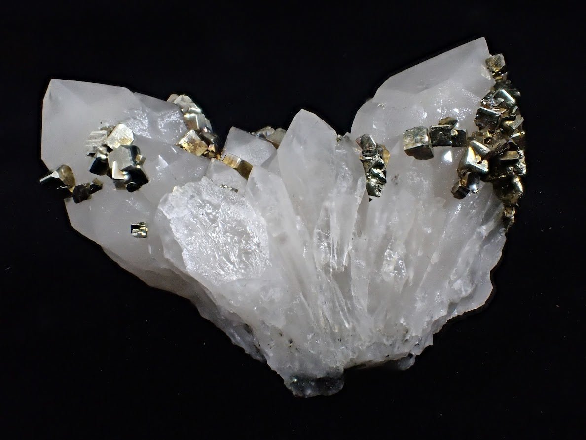 Pyrite on Quartz – Tianshan Mine, Longyan, Fujian, China