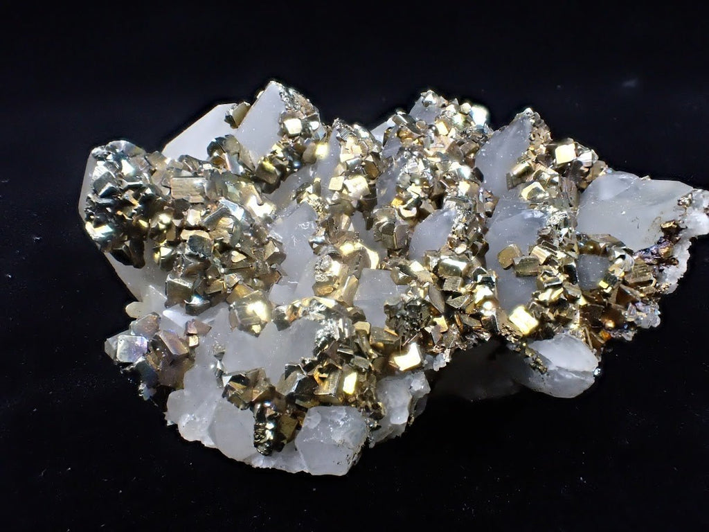 Pyrite on Quartz – Tianshan Mine, Longyan, Fujian, China