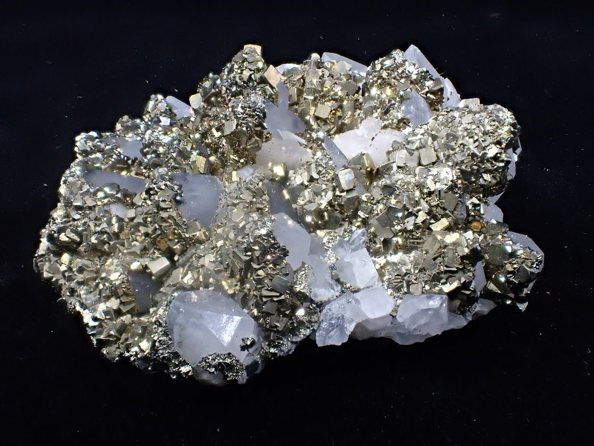 Pyrite on Quartz with High Luster Cubes– Tianshan Mine, Longyan, Fujian, China