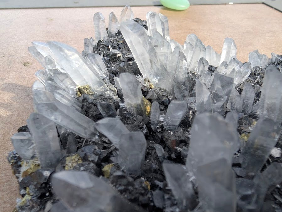 Quartz and Pyrite on Sphalerite – Krushkov Dolming, Madan, Bulgaria
